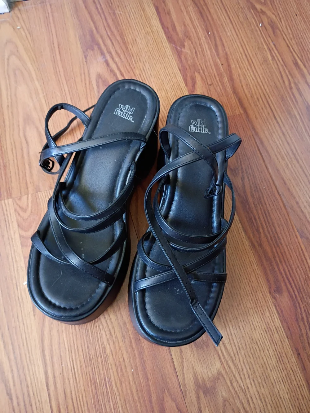 Black Platform Strappy Sandals